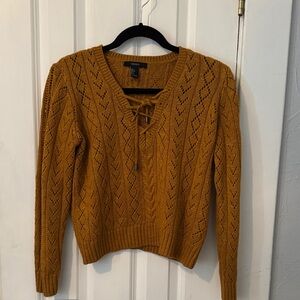 Forever 21 Mustard V-Neck Sweater